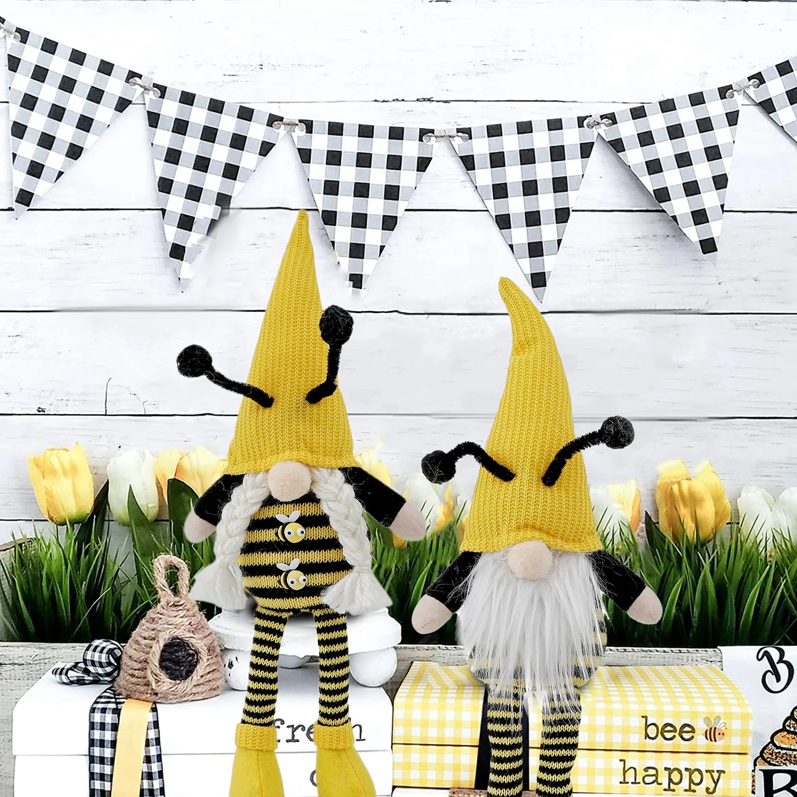 

Bumble Bee Striped Gnome Scandinavian Tomte Nisse Swedish Honey Bee Elfs Home