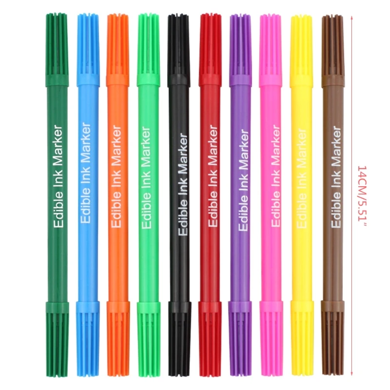 

2021 New Food Grade Frosting Decorating Pen Lunch Packaging Cake Box Food Coloring Marker Dual-Tipped Pens Children's DIY Gift