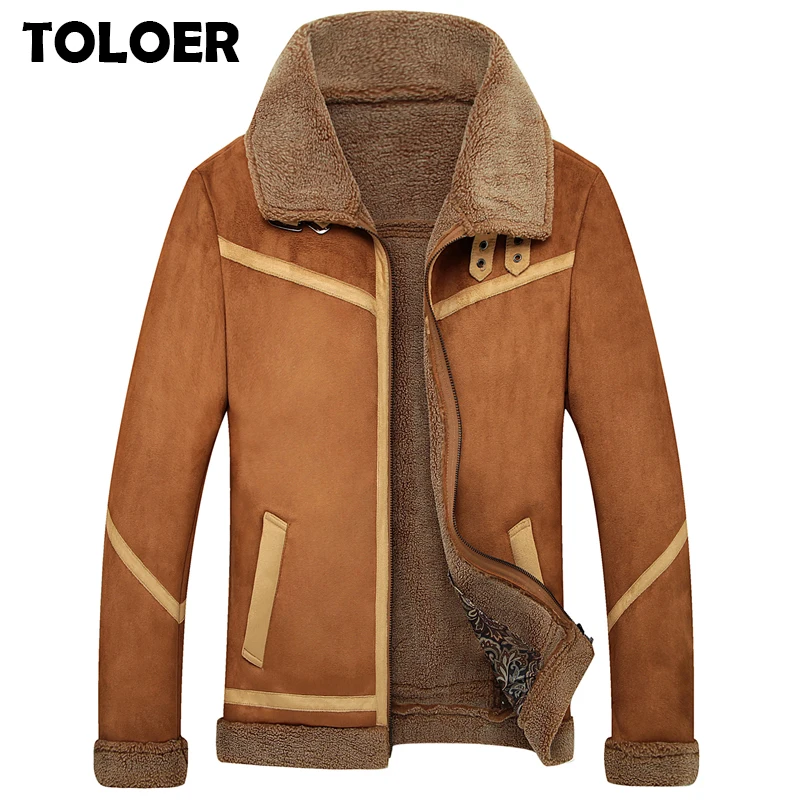 Мотоциклетная куртка-Авиатор Мужская теплая флисовая Повседневная зимняя