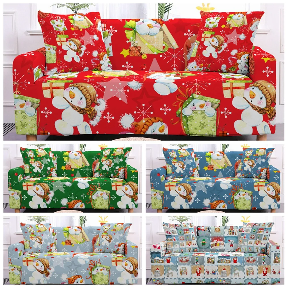 

Christmas Sofa Cover Elastic Slipcover Living Room Furniture Protector Couch Cover Santa Claus Sofa Slipcover Chair Cover