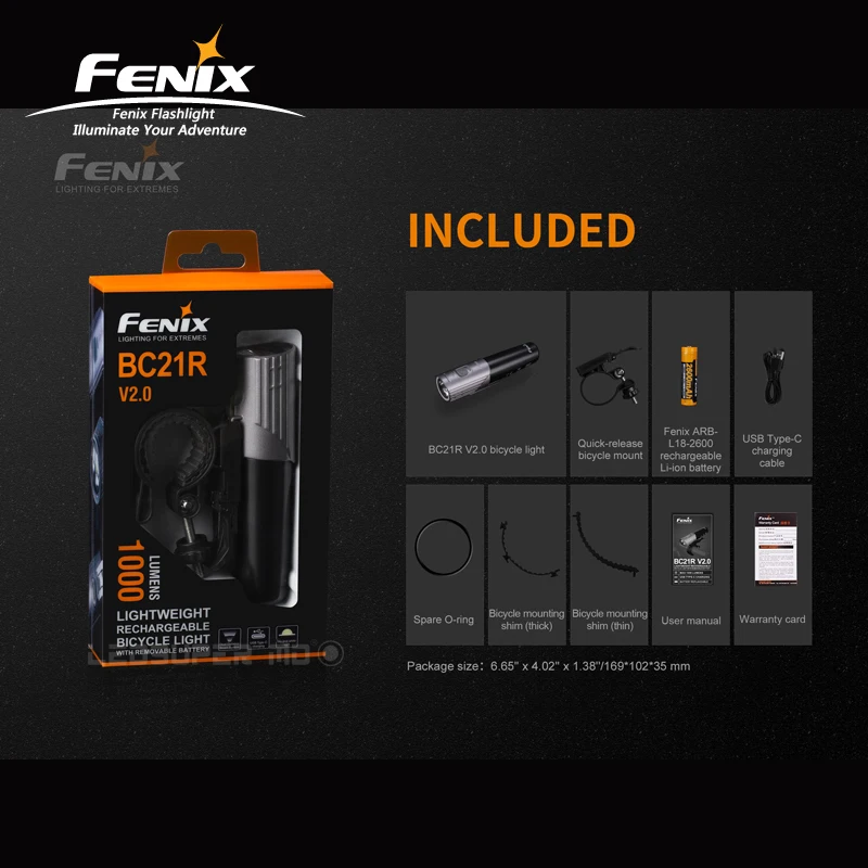 Двухдиапазонная лучевая система Fenix BC21R V2.0 1000 люменов светильник весовой