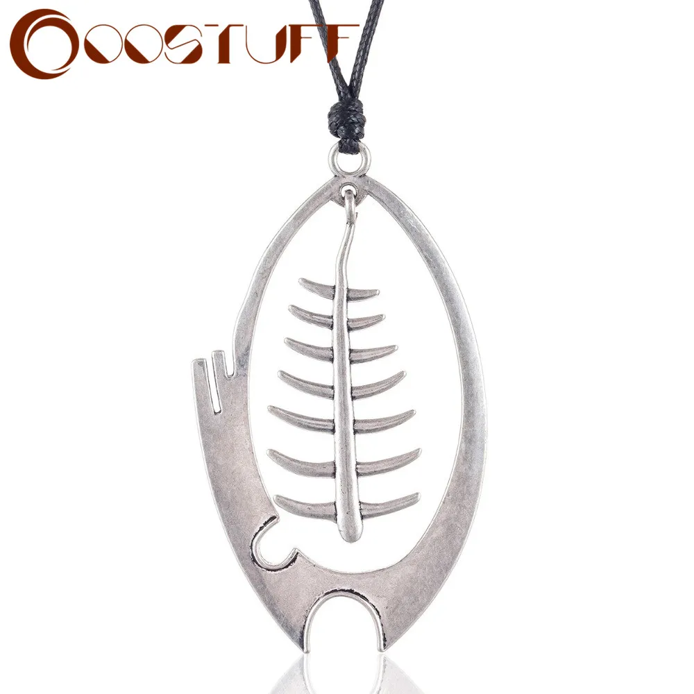 Модное серебряное ожерелье в виде рыбьей кости ювелирные изделия подарки для