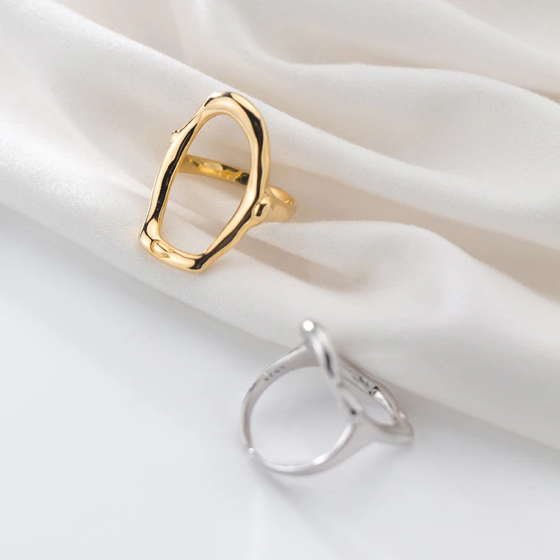 Modian Аутентичные 925 Серебро Золото Цвет нерегулярные выдалбливают овальное