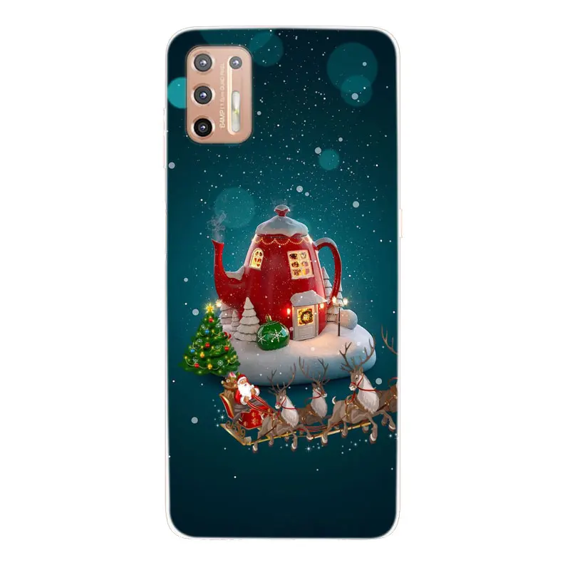 For Moto G9 Plus Case Christmas Soft Silicone Bumper Cover for Motorola Moto G9 Plus G 9 Play G9Plus Case Santa Claus Coque G9+