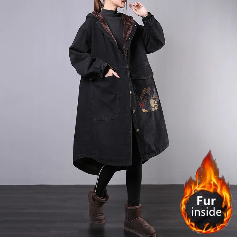 Женская длинная Парка Max LuLu теплая куртка с капюшоном в Корейском стиле стеганое