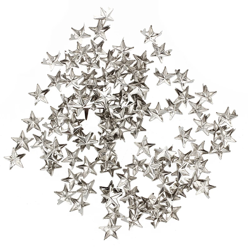 

100 X серебристые заклепки для сумки/обуви/перчаток 10 мм