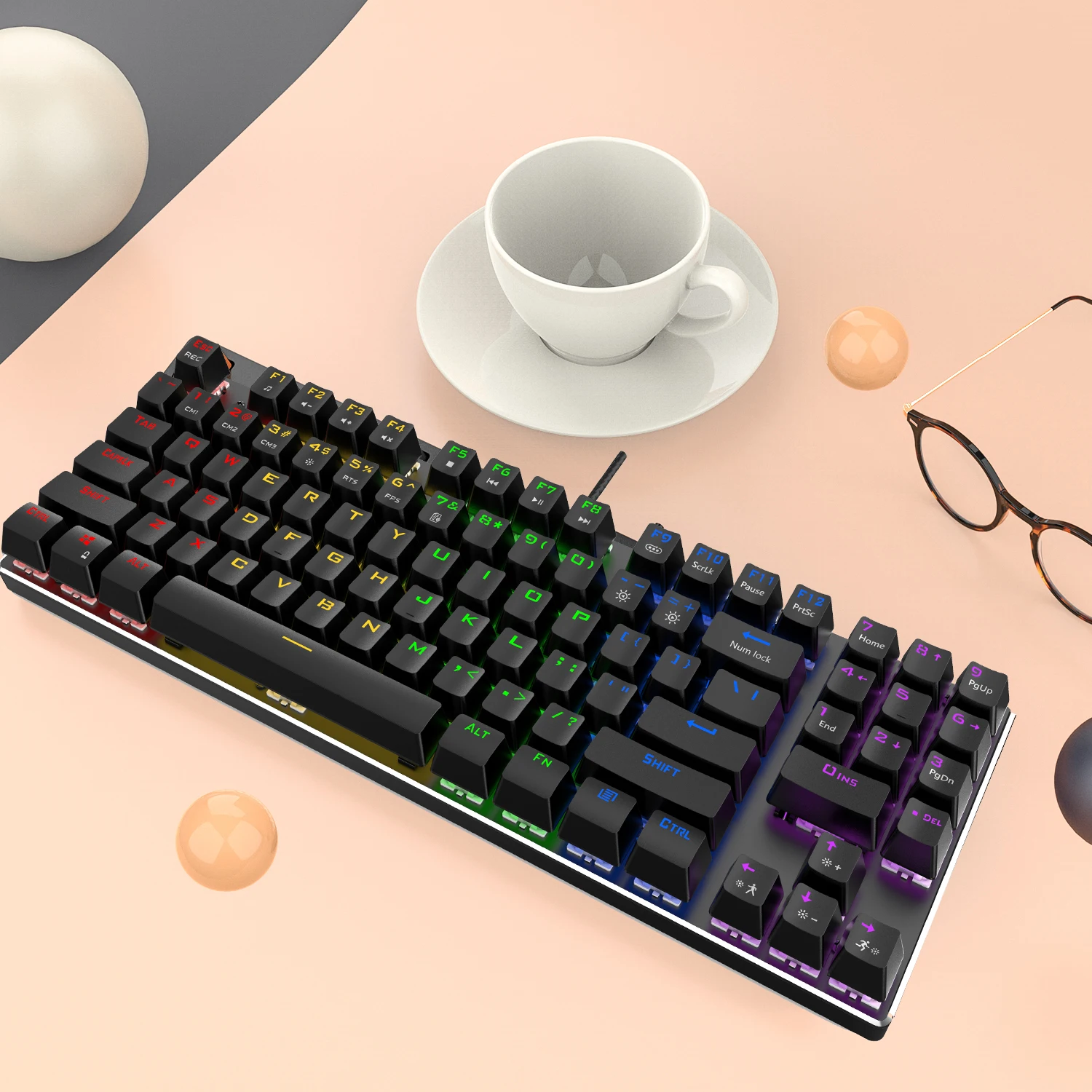 

METOO Wired Gaming Mechanical Keyboard Backlit 89 Key Anti-ghosting Blue Red Brown Switch Number keys For Game Laptop PC Russian