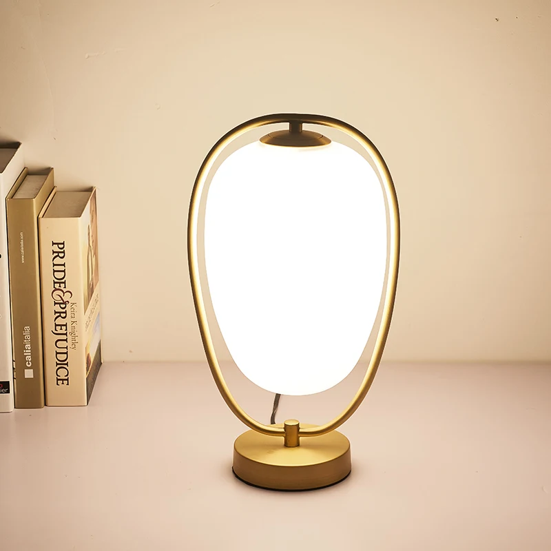 Simple Nordic Creative Glass Table Lamp Designer Sample Art Bedroom Lights Living Room Cafe Shop LED White Lighting | Освещение