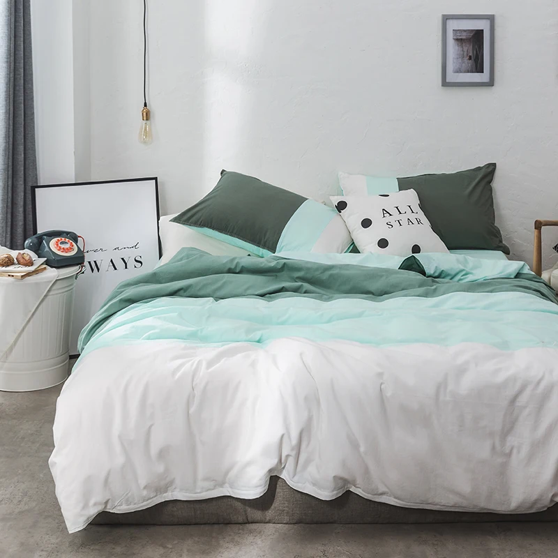 

Blue White Bedding Set Twin Queen King size Cotton Bed sheet Fitted sheet Bed cover set Duvet cover soft Bedclothes Pillowcase