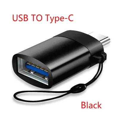 Baseuer OTG type-c к Usb C адаптер type C Usb-c 3,0 зарядный преобразователь данных для MacBook Xiaomi huawei samsung мышь диск клавиатуры - Цвет: Black