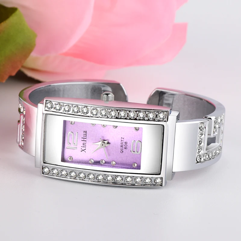 Женские часы модные серебристые женские с квадратным циферблатом из нержавеющей