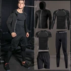 Мужская облегающая Спортивная одежда для бега, фитнеса, атлетики, физической тренировки, спортивные костюмы, кофта для бега, спортивный костюм