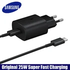 Оригинальное зарядное устройство Samsung Galaxy Usb Type-C Pd 25 Вт EU US кабель для быстрой зарядки для S21 S21 + S20 FE Note 20 Ultra 10 10 + M51 A71 A52