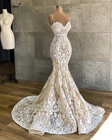 Платье свадебное кружевное женское, элегантное пляжное длинное платье без рукавов, 2020