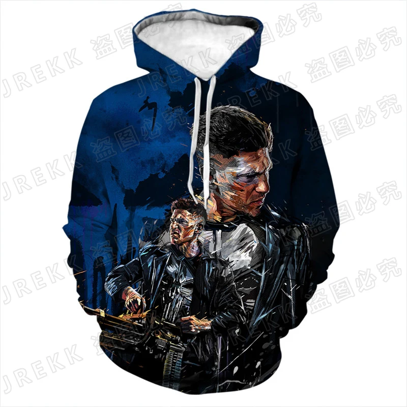 Новинка Модный пуловер с карателем Мужская одежда осенняя уличная 3D принтом