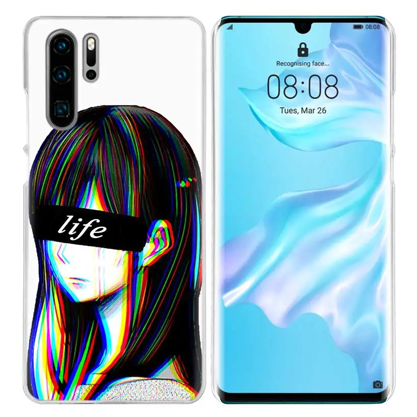 Чехол LEWD Sad японского аниме для huawei mate 30 20 10 P20 P30 Lite Pro P Smart Y9 Prime Honor 8A 8X 10i PC, чехлы для телефонов