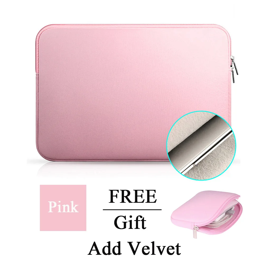 Pink Add Velvet Кейс для ноутбука, планшета, чехол, сумка, 11 дюймов, 12 дюймов, 13 дюймов, 15 дюймов, 15,6 дюймов, для Macbook Pro, Air retina, 14 дюймов, для Xiaomi, huawei, hp, Dell - Цвет: Pink Add Velvet