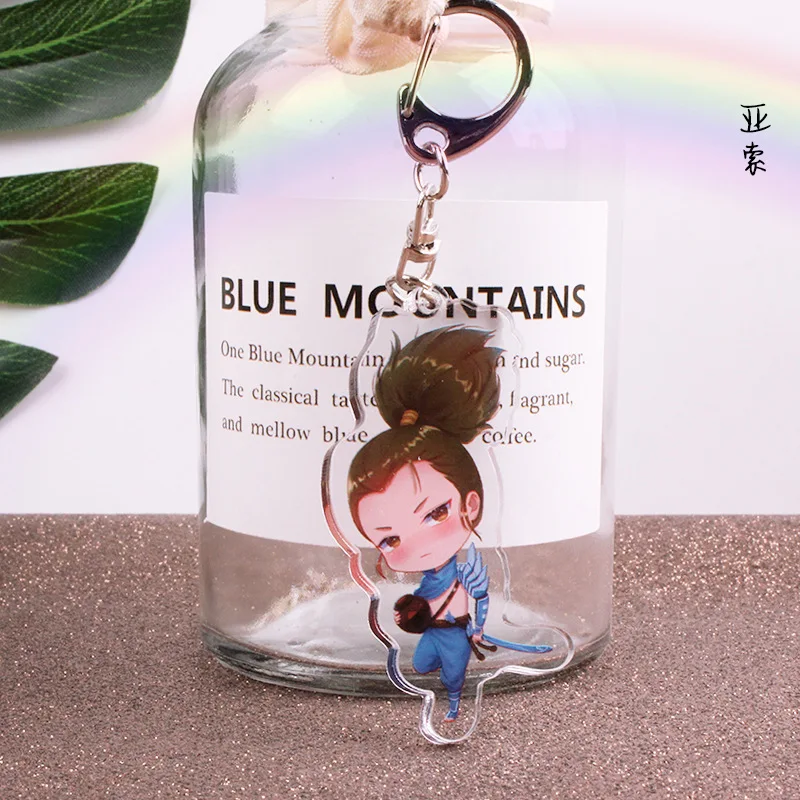 

Cute Cartoon League Of New Legends Game Keychain Lol Acrtlic Figure Annie Ezreal Teemo Key Chain Charm Bag Pendant Gift