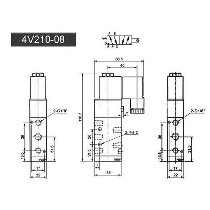 4V210-08 DC 24V соленоидный пневматический клапан 5 портов 2 Позиции &amp регулятор