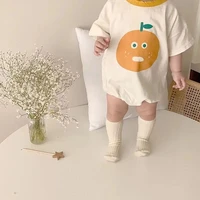 milancel 2021 summer new baby clothes cute fruit bodysuit korean solid infant outfits short sleeve cotton clothing