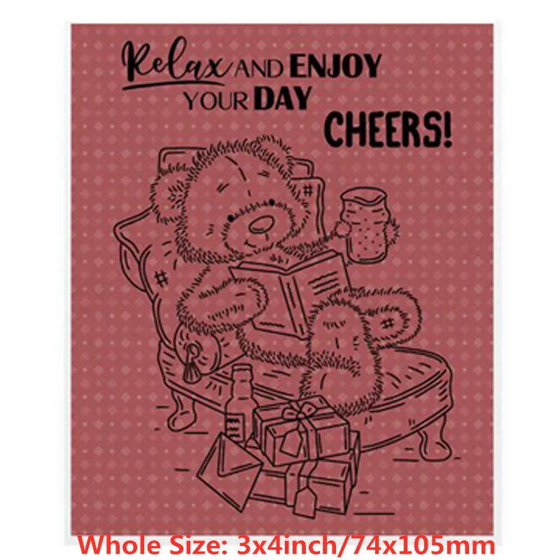 Милые животные маленький медведь прозрачные штампы для скрапбукинга и открыток