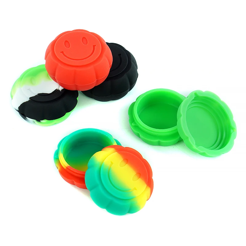 

Free Shipping 3Pcs 6ml Non-Stick Silicone Wax Containers Pumpkin Design Storage Jars Assorted Colors Gift