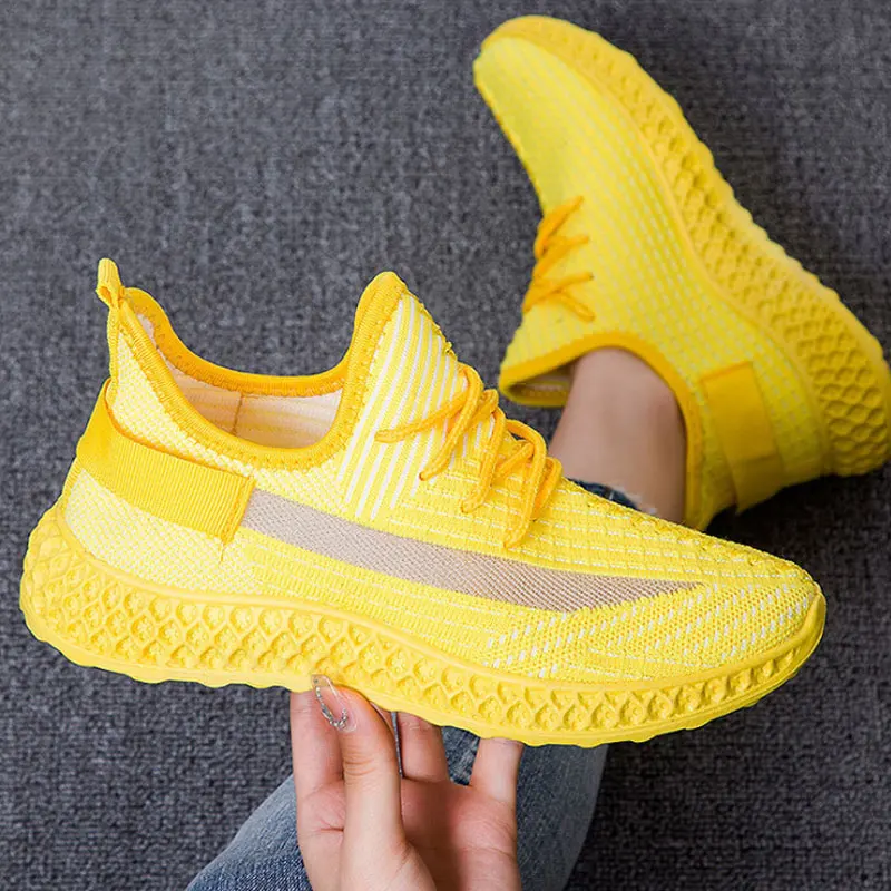 Кроссовки женские сетчатые на платформе светильник повседневные