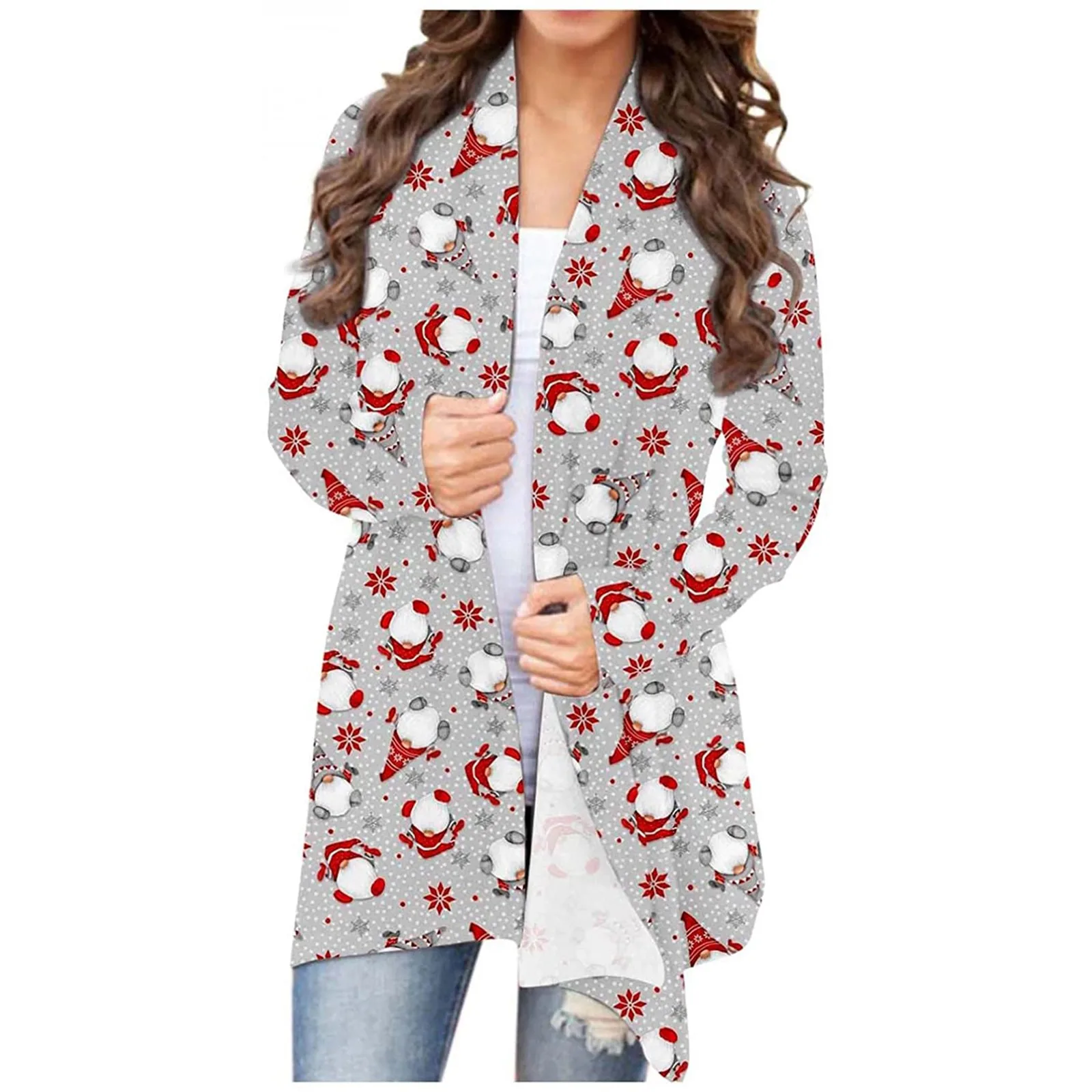 

Женский Длинный Кардиган с длинным рукавом, осенне-летний тонкий кардиган с принтом