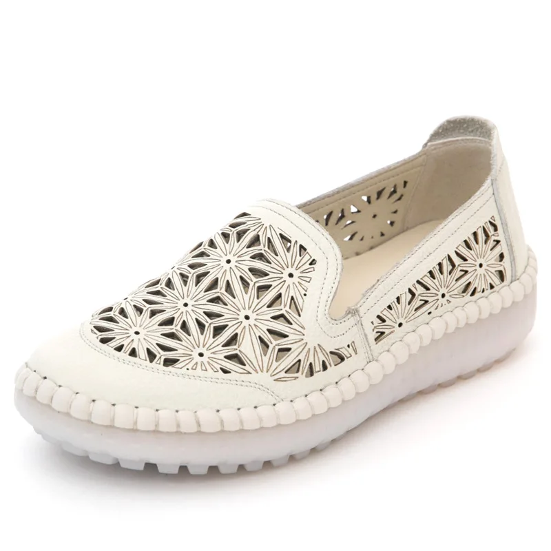 Сандалии женские из натуральной кожи мягкая удобная обувь на плоской подошве