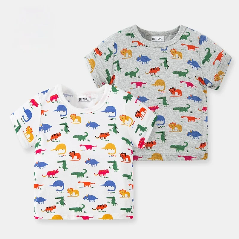 WLG Boys Cartoon T Shirts Kids Clothes Summer Printed Short Sleeve Shirt Baby Boy Fashion All Match Tops for 2-7 Years | Детская одежда