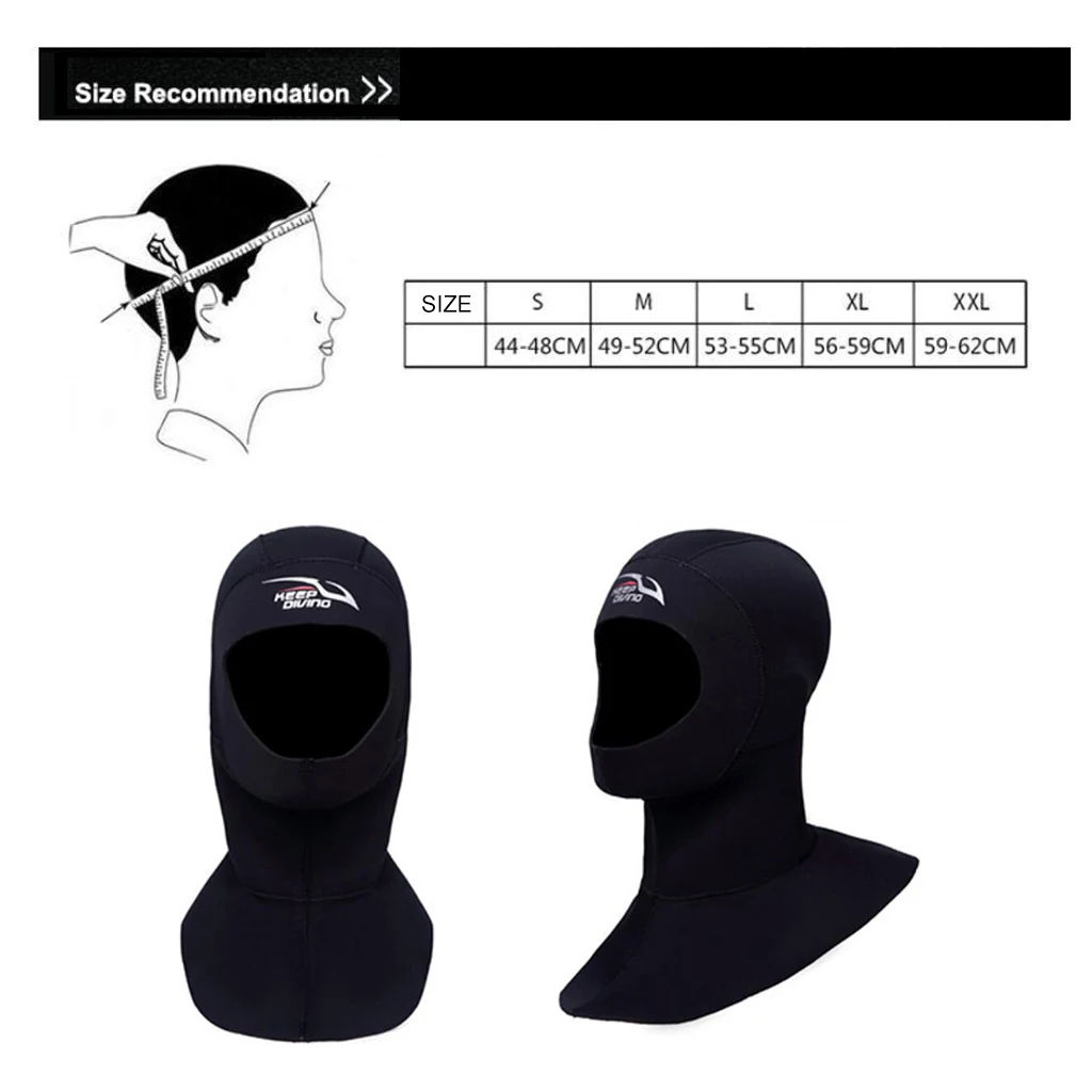 

Diving Wetsuit Hood Adults Surfing Thermal Hat Dive Gear Black S Sailing Snorkeling Canoeing Beanie Equipment