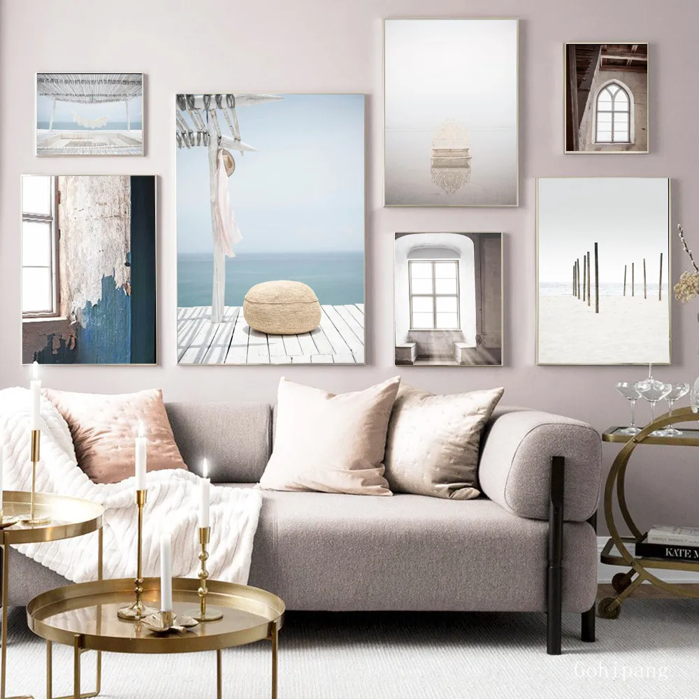 Марокканская дверь пейзаж настенное искусство холст картина скандинавские