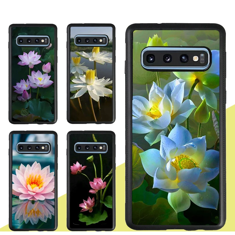Чехол с цветочным лотосом для Samsung Galaxy S10 Plus S21 Ultra S20 FE A51 A71 A12 A22 A32 A52 A72 A50 A70 A21S