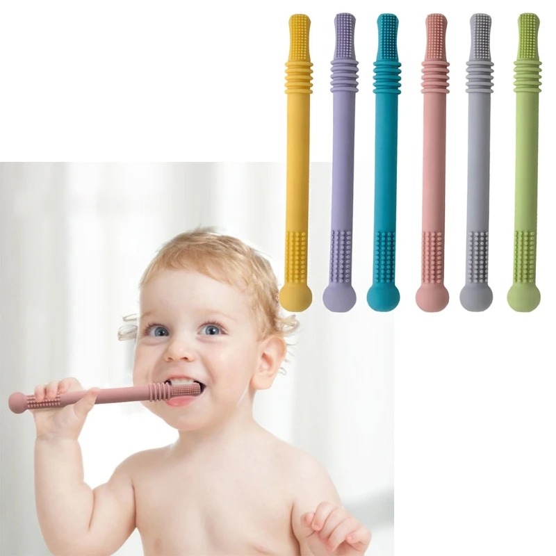 

Silicone Molar Straw Baby Teether Baby Chewable Safe Toy Food Grade BPA Free Baby Teething Toys Mother Baby Supplies