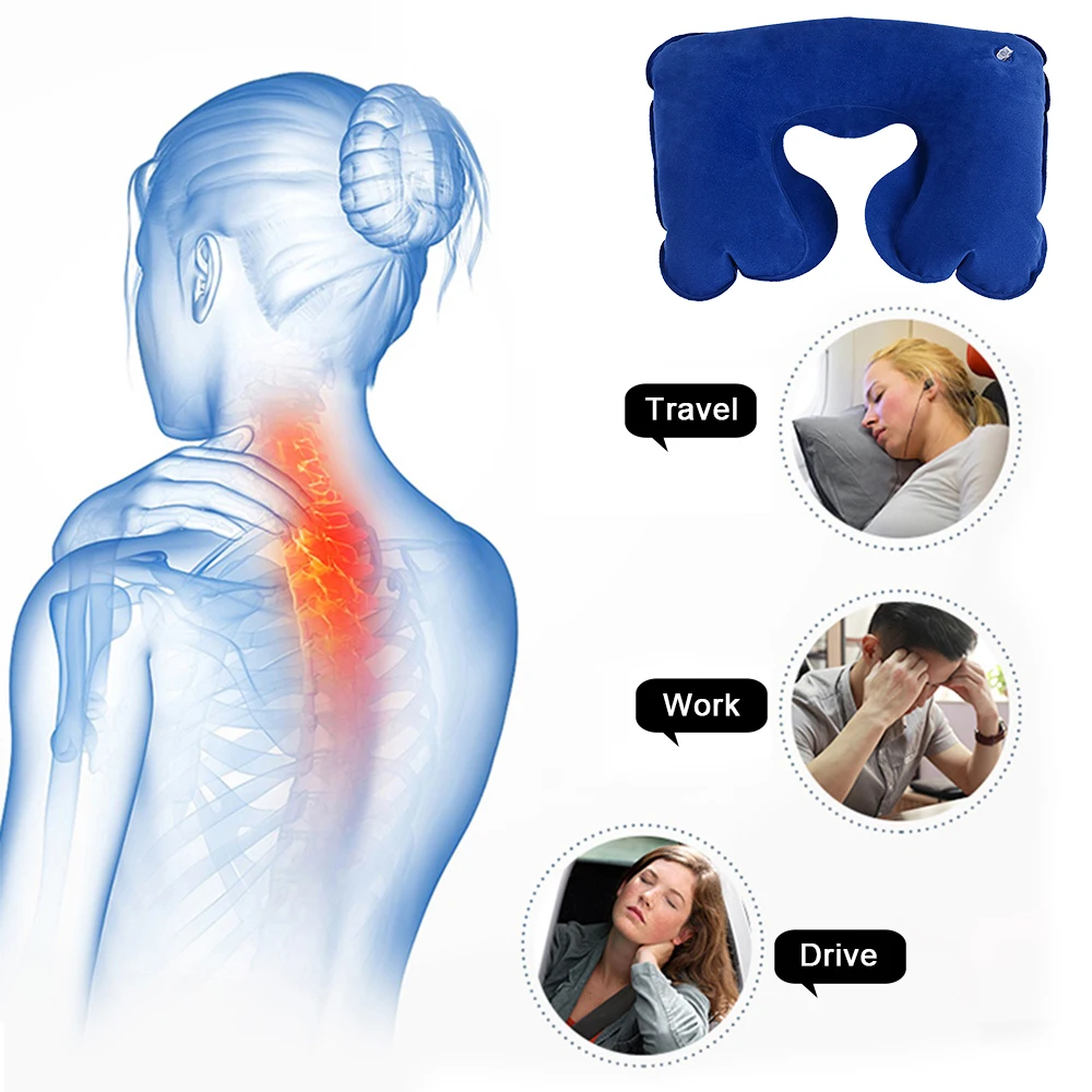 U-образная Подушка маска для глаз затычки ушей набор надувных подушек шеи подушка