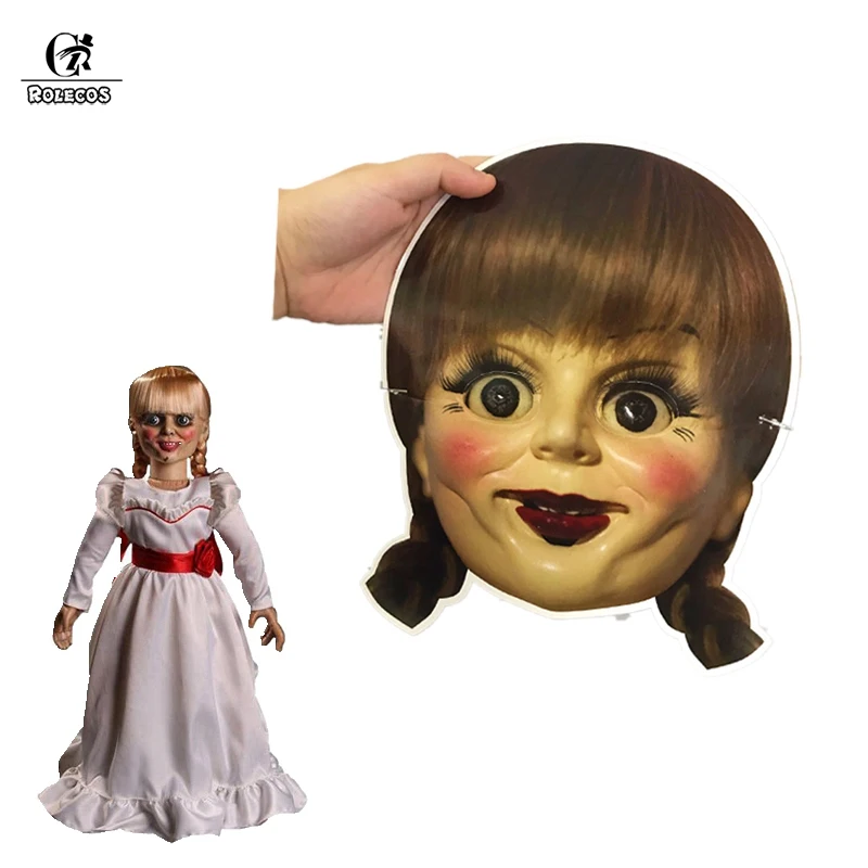 ROLECOS жуткая кукла в маске Хэллоуин Annabelle жуткий пугающий полный головы Бумажная