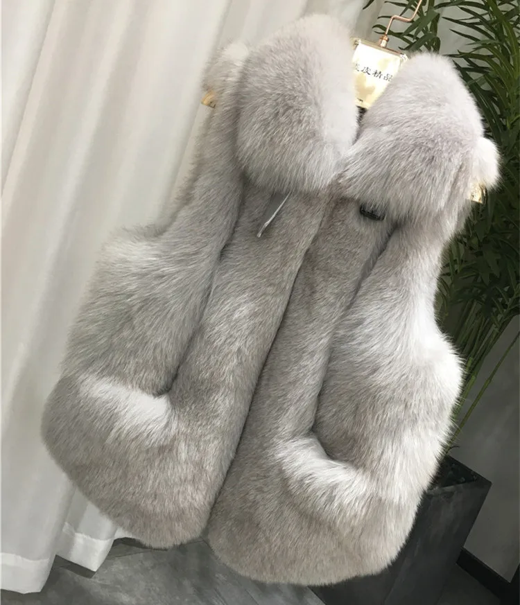 Женский жилет из натурального Лисьего меха ZDFURS * зимний без рукавов с натуральным
