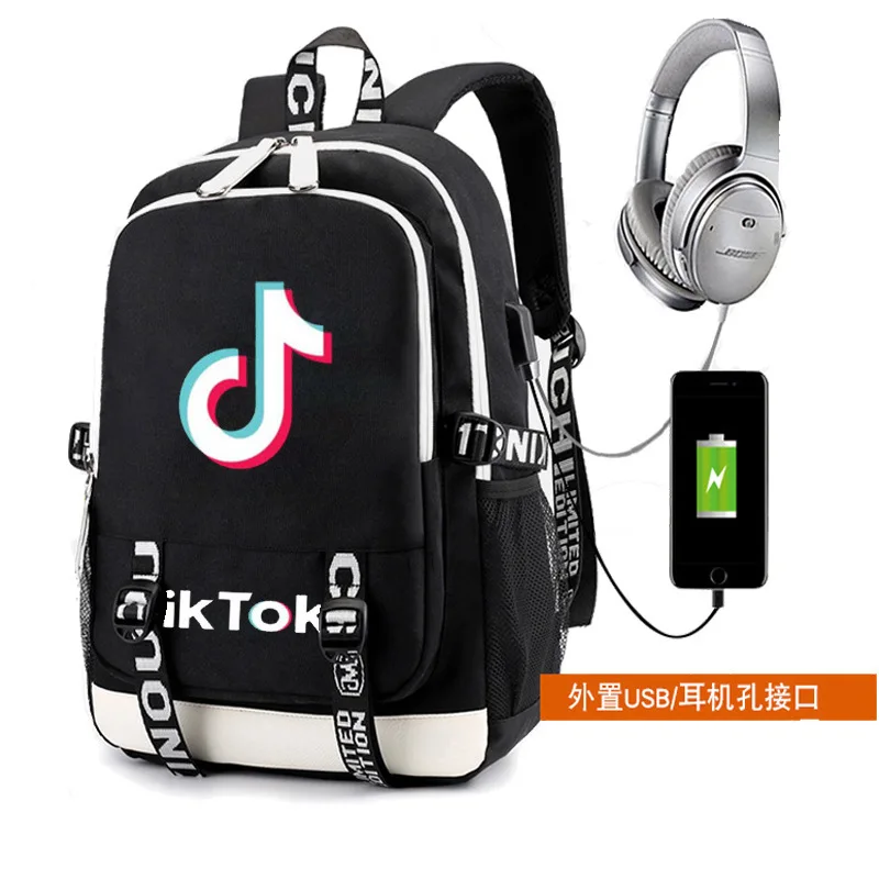 Рюкзак TikToK с USB зарядкой школьные ранцы для девочек и мальчиков подростков