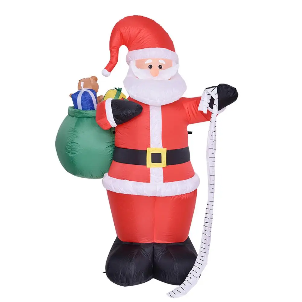 

6 FT Christmas Inflatables Santa Claus LED Lighted Inflatable Santa With Gift Bag Blow Up Yard Decorations Adorable Christmas