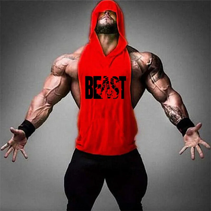 Безрукавка для бодибилдинга, мужская майка для тренажерного зала, Стрингер, майка для фитнеса, Мужская одежда для спортзала, хлопковый жилет с капюшоном