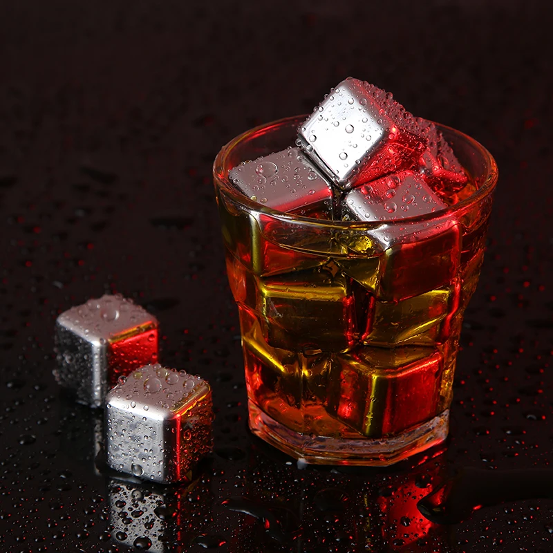 

Reusable Not Melting Ice Stone Stainless Steel Fast Cooler Whisky Wine Ice Cubes With Ice Clip For Coolers Barware Tools