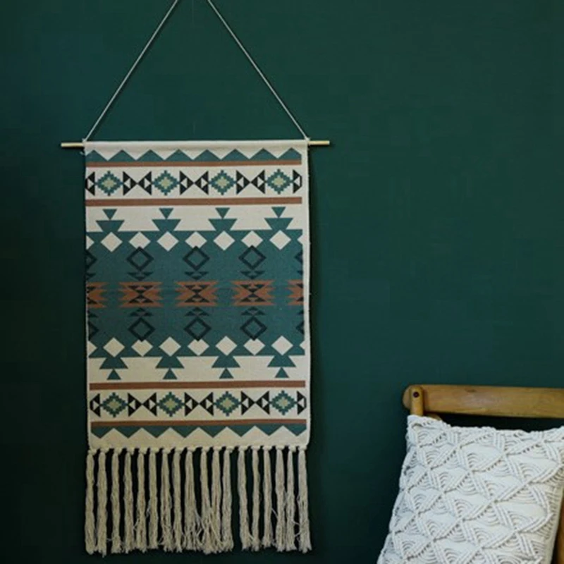 Плетеный макраме в богемном стиле с кисточками вязаный гобелен ручной работы