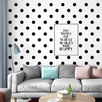 Wallpaper black and white polka dots square lattice graphics modern minimalist wallpaper decoration vinyl (pvc) waterproof 5.3 s