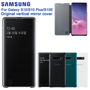 original transparent mirror phone case for samsung galaxy s10 s10e g9700 s10 s10plus smart sleep clamshell cover free global shipping