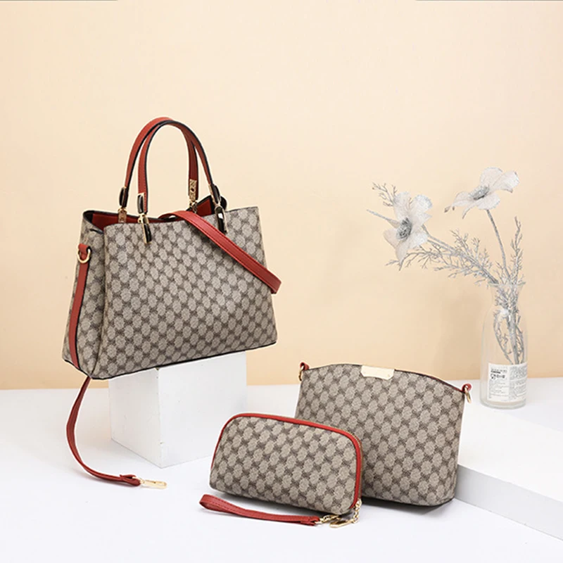 Pink Sugao Women PU Leather Shoulder Messenger Tote Bag Bolsa 4pcs/Set Composite High Quality Ladies Female Handbag