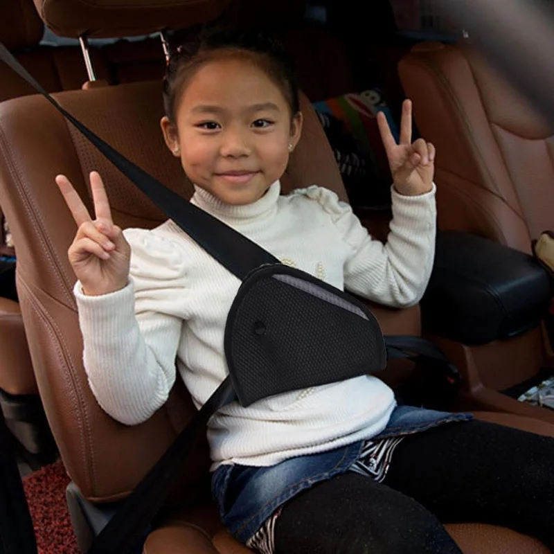 Black Durable Car Safe Fit Seat Belt Adjuster Car Safety Belt Adjust Baby Child Protector Positioner Breathable