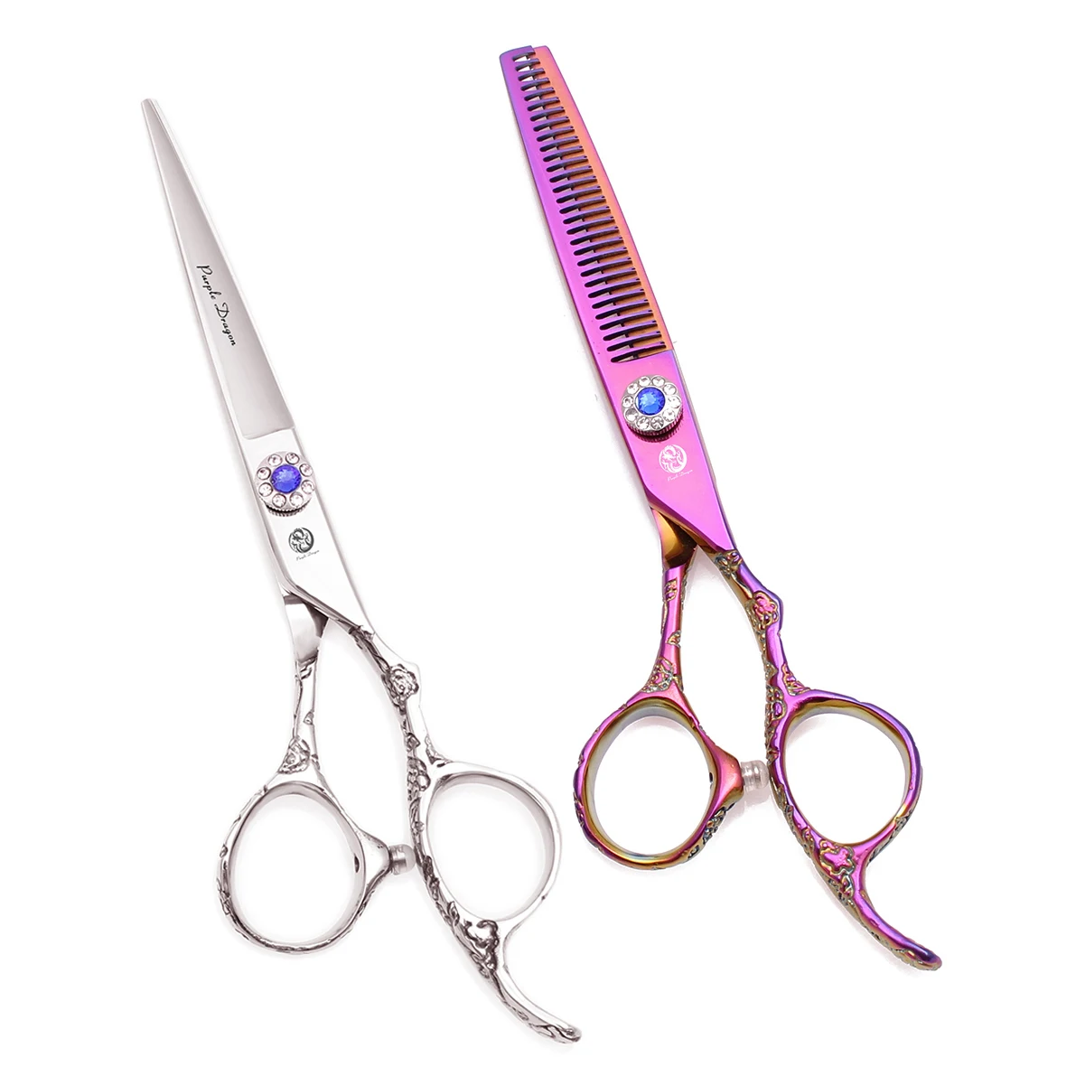

Professional Barber Scissors 5.5" 6" Purple Dragon JP 440C Stainless Hair Cutting Scissors for Hairdresser Thinning Shears 9002#