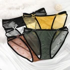Женское сексуальное кружевное белье трусики деликатное мягкое удобное Сетчатое кружевное Прозрачное нижнее белье с бантом и низкой посадкой трусы