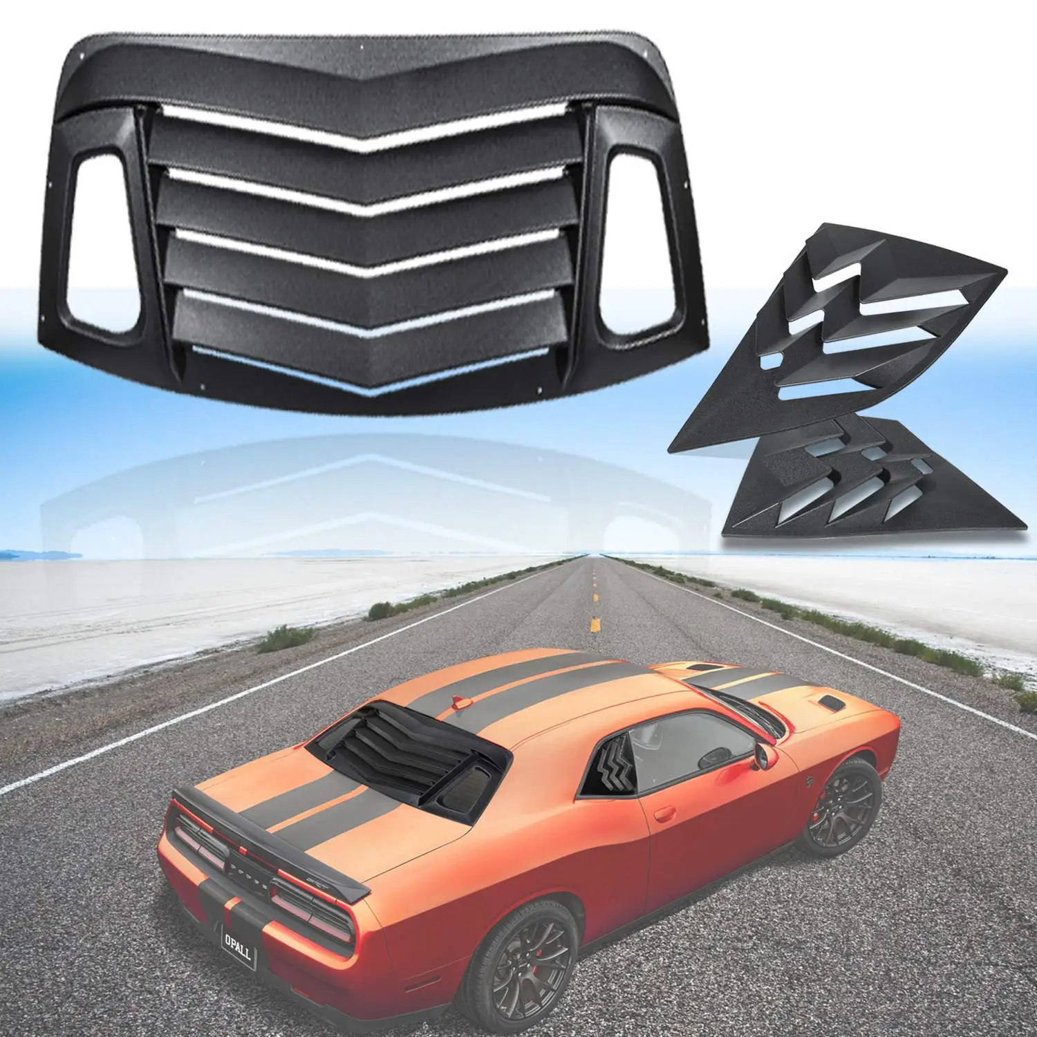Жалюзи на заднее стекло для Dodge Challenger 2008~ солнцезащитный козырек в стиле GT Lambo матовый черный