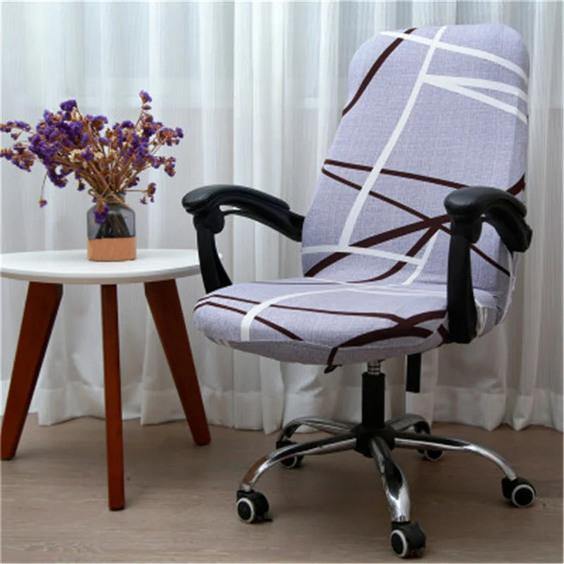 

Office Stretch Spandex Chair Covers Geometry Elastic Anti-dirty Home Computer Seat Armrest Rotating Chairs Covers Removable